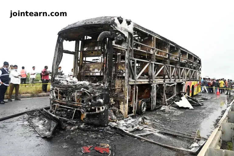 At Least 25 Killed in Andhra Pradesh Bus Fire After Collision with Motorcycle