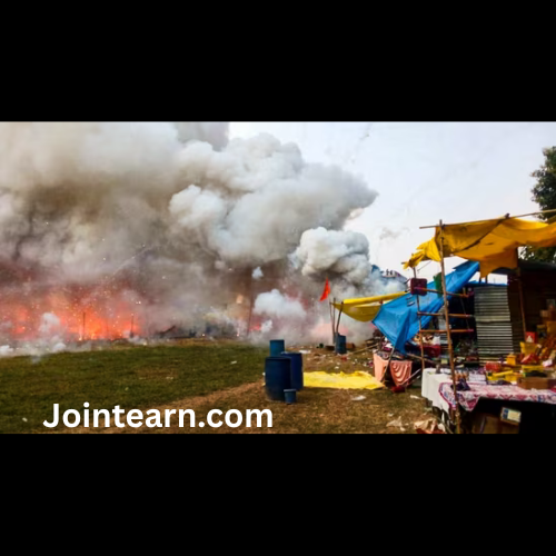 Massive Blaze Destroys 65 Shops at Fatehpur Firecracker Market, Crackers Worth Crores Reduced to Ashes