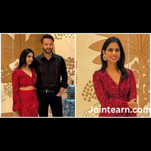 Isha Ambani Dazzles in Red Birthday Dress as She Poses with Husband Anand Piramal; Don’t Miss the Gemstones on His Shirt