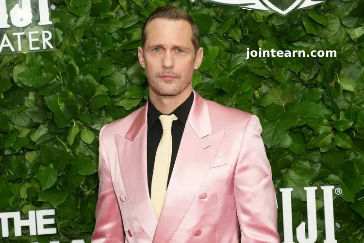 Alexander Skarsgård Turns Heads in Bright Pink Suit at 2025 Gotham Awards