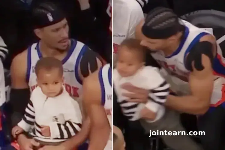 Josh Hart Goes Viral After Tossing 2-Year-Old Son to Teammate on Knicks Bench
