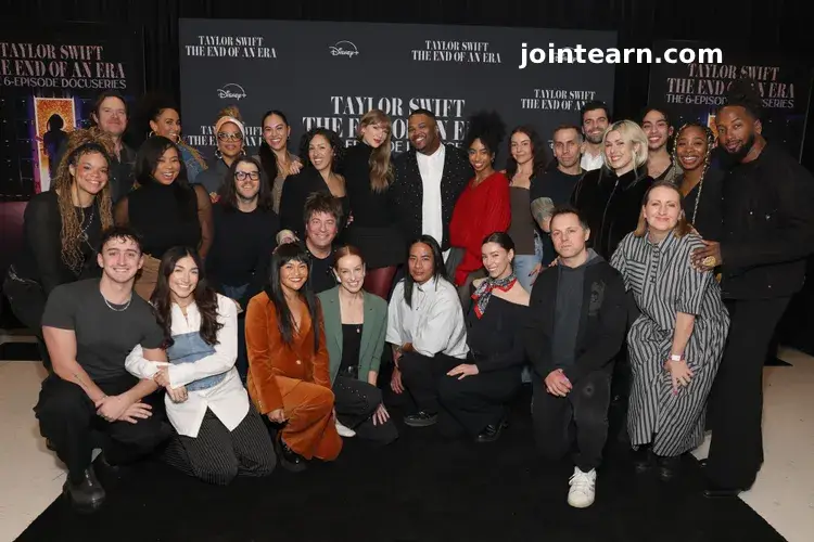 Taylor Swift Reunites with Eras Tour Band, Dancers, and Backup Singers for Special Screening of Disney+ Docuseries