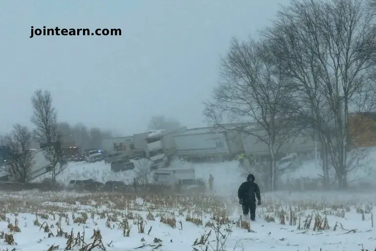 More Than 100-Vehicle Pile-Up Strands US Motorists as Severe Snowstorm Batters Midwest