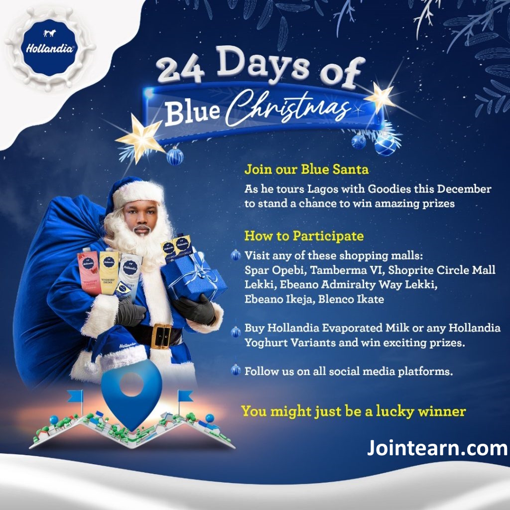 Celebrate the holiday season with Hollandia Blue Santa!
