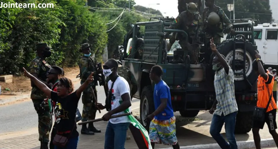 Several people arrested following post-election unrest in Ghana.