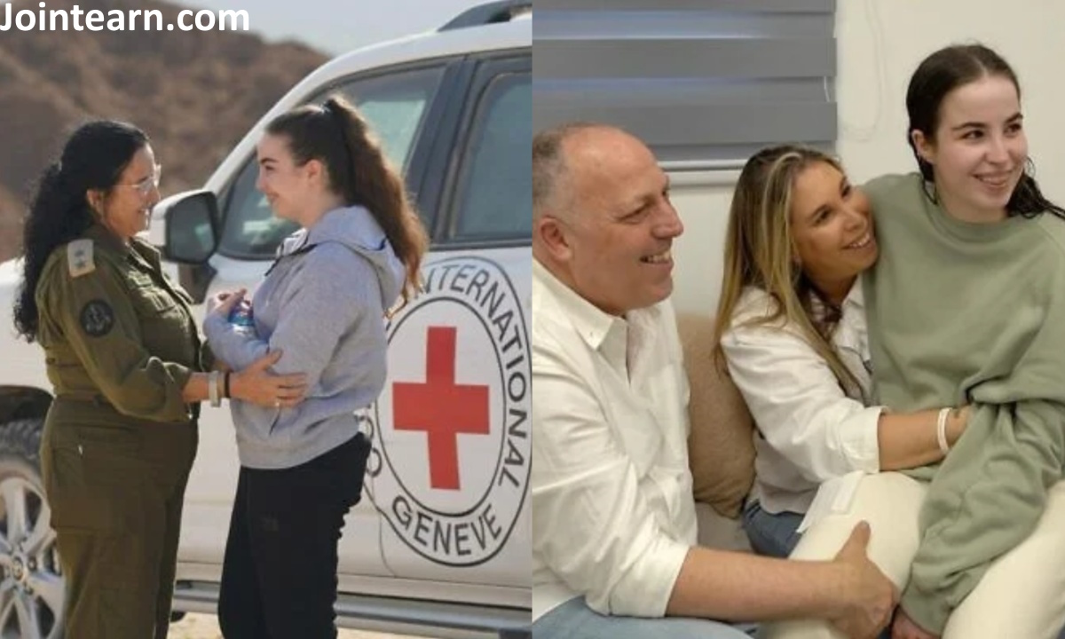 Freed Israeli hostage Agam Berger reunites with parents after being released.